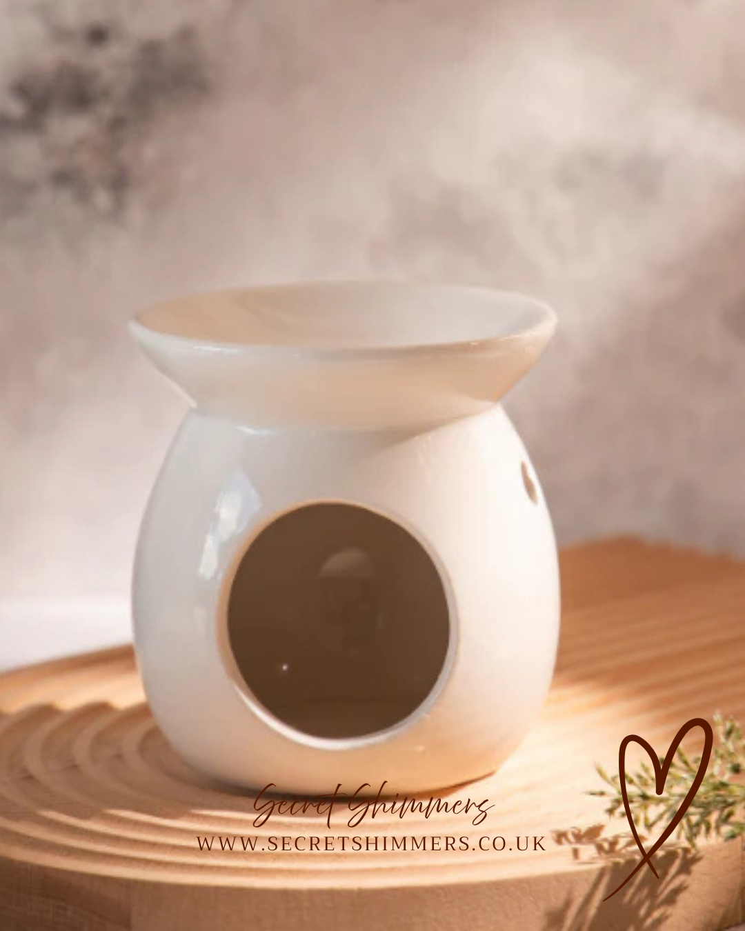 White Wax Melt Burner – Home Fragrance Accessory | Secret Shimmers